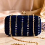 Midnight Sapphire Embellished Clutch