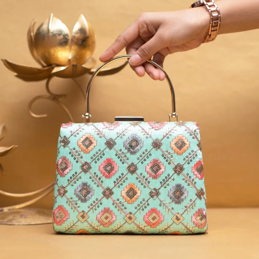 Multi Hued Handle Clutch