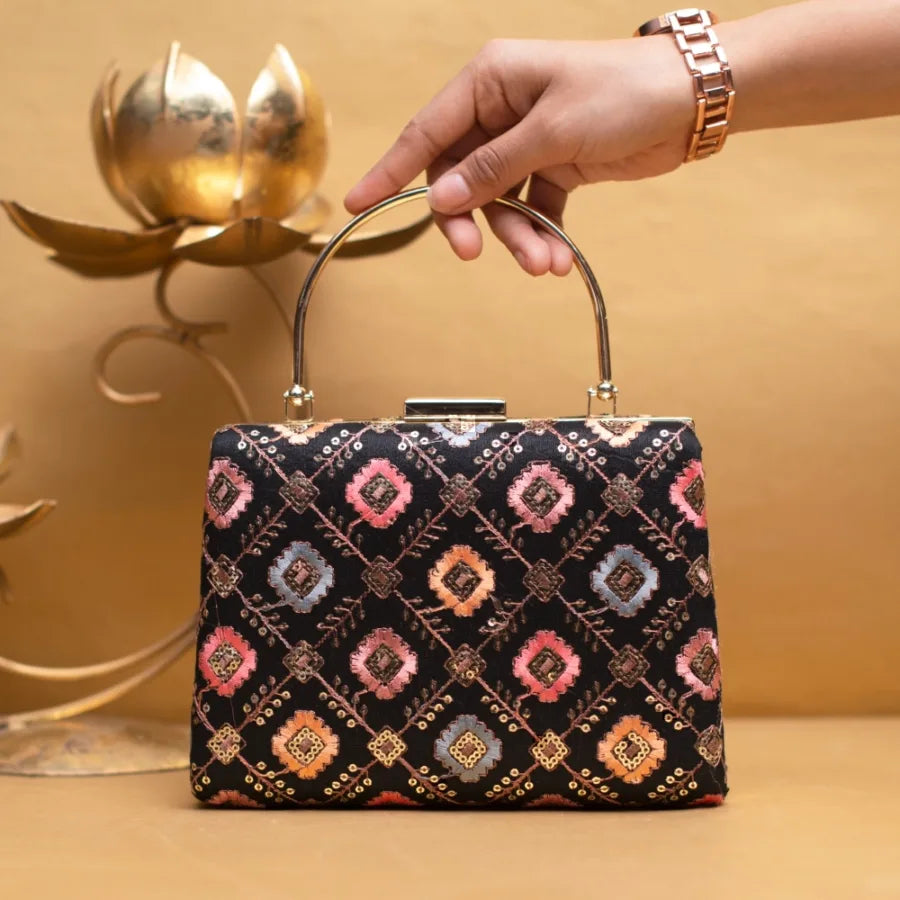 Multi Hued Handle Clutch