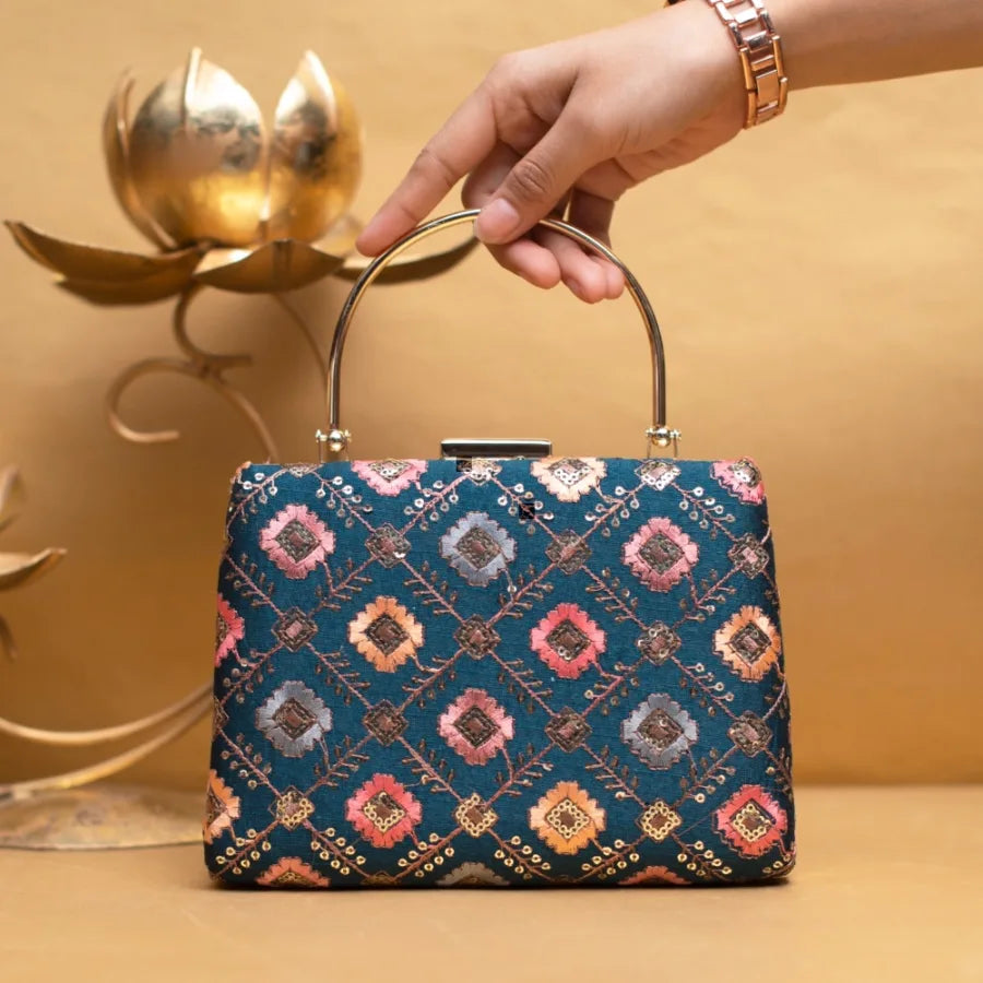 Multi Hued Handle Clutch