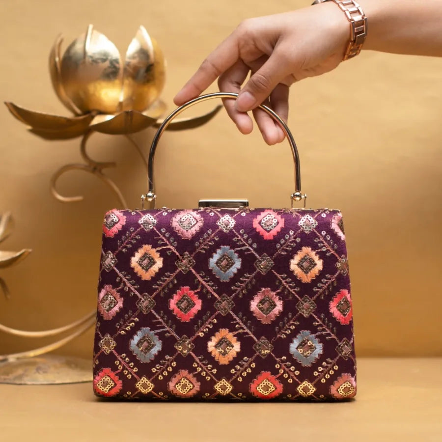 Multi Hued Handle Clutch