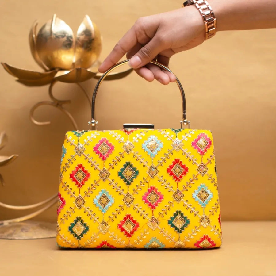 Multi Hued Handle Clutch
