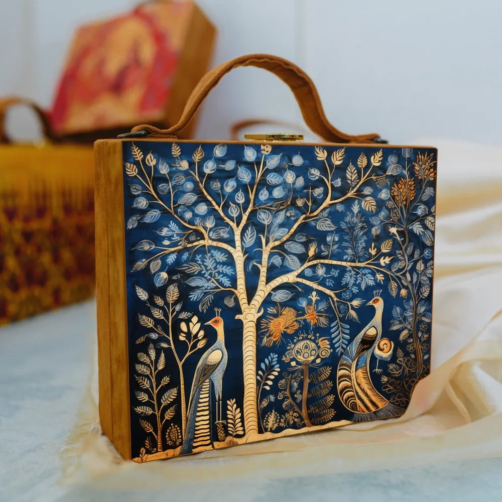 Navy Grove Suitcase Clutch