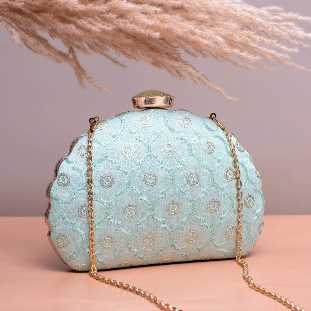 Ornate Dazzle DShape Clutch