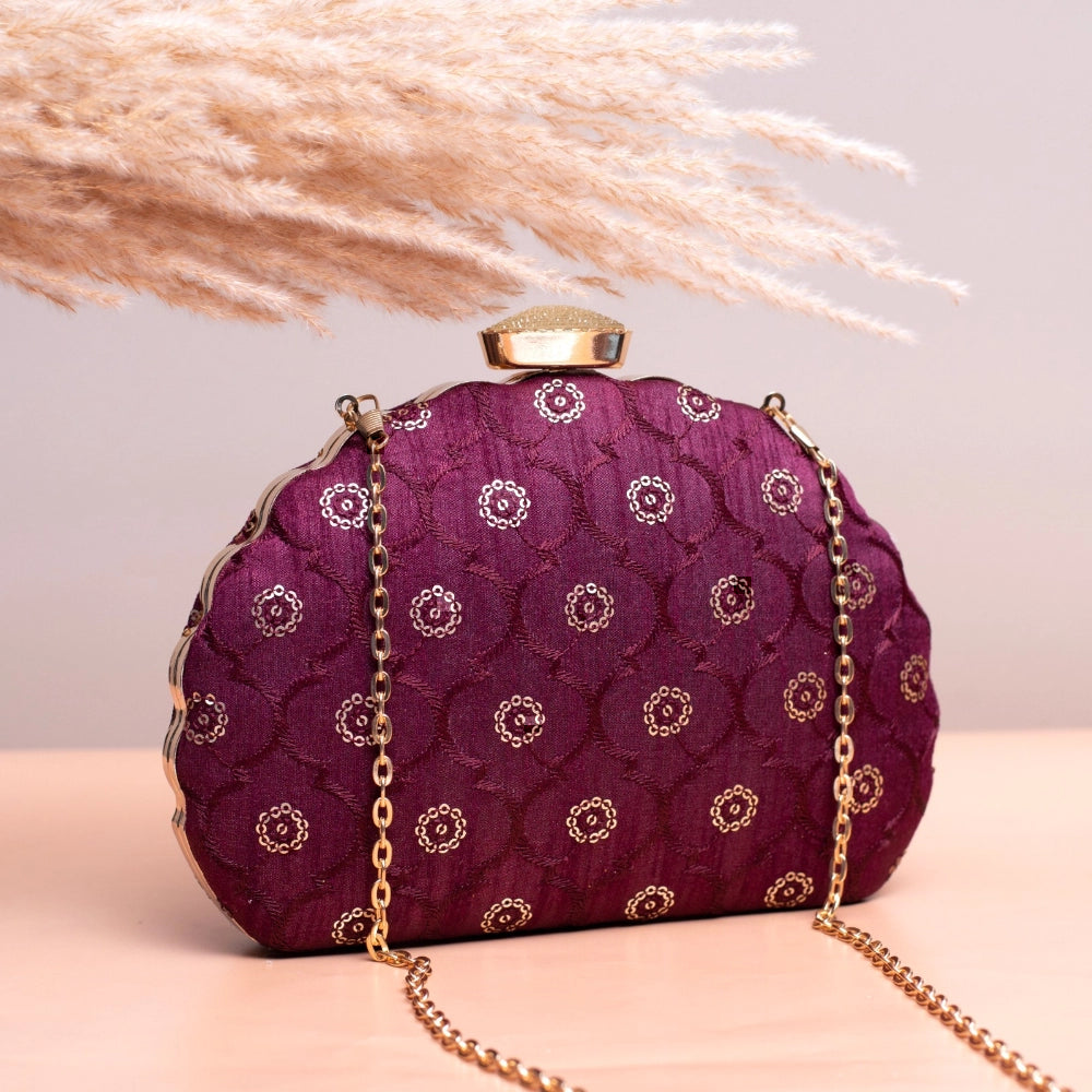 Ornate Dazzle DShape Clutch