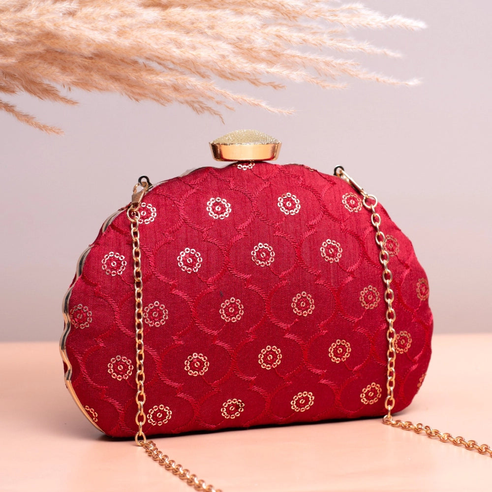 Ornate Dazzle DShape Clutch