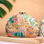 Paisley Floral DShape Clutch