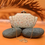 Pastel Embroidery Boat Clutch