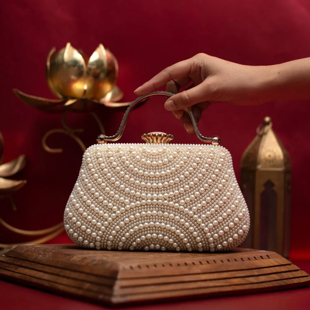 Pearl Luxe Handle Clutch