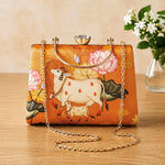 Pichwai Printed Handle Clutch