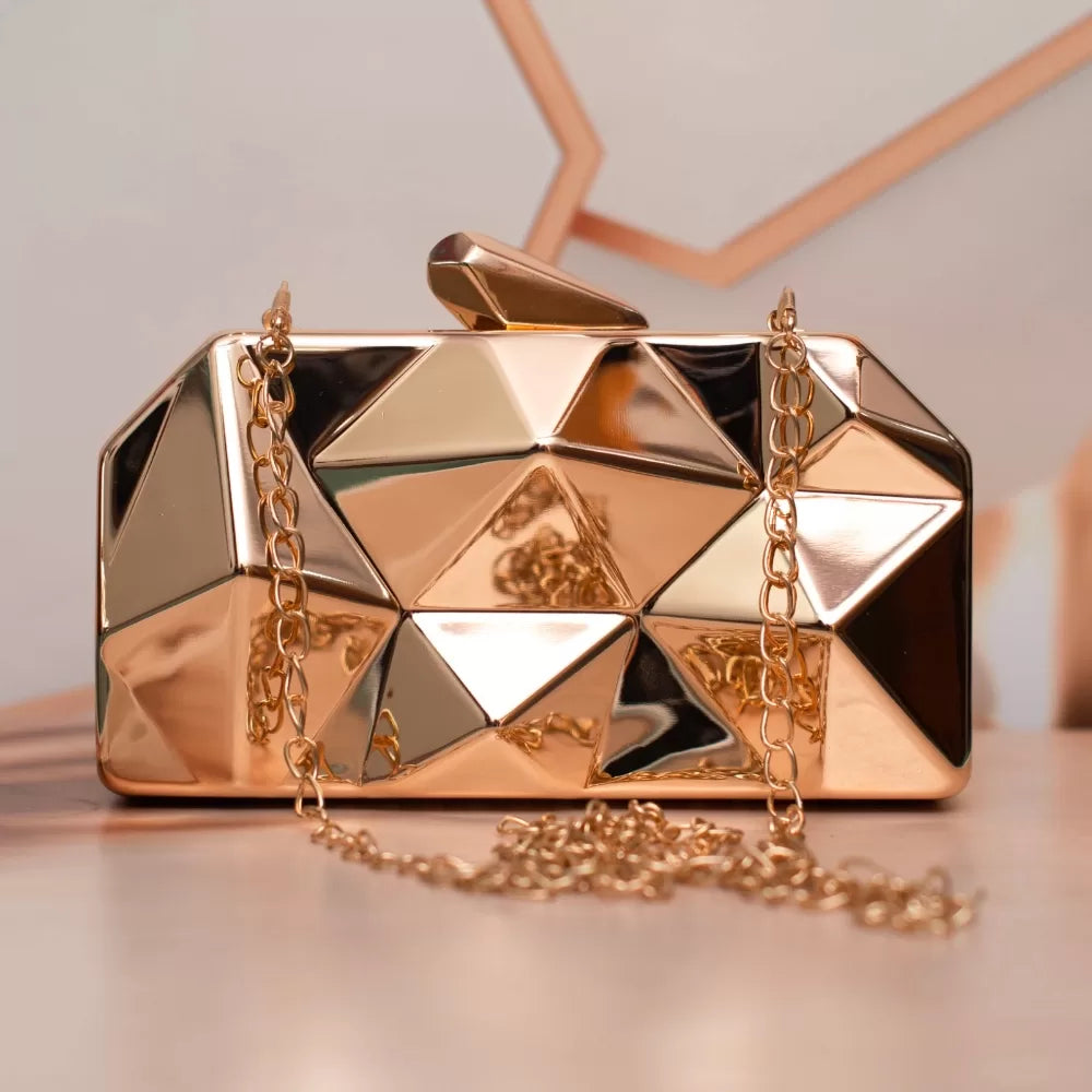 Radiant Metal Clutch Bag