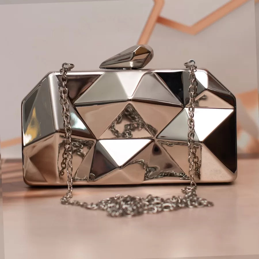 Radiant Metal Clutch Bag