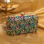 Rainbow Threaded Boxy Clutch