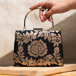 Rose Brocade Handle Clutch