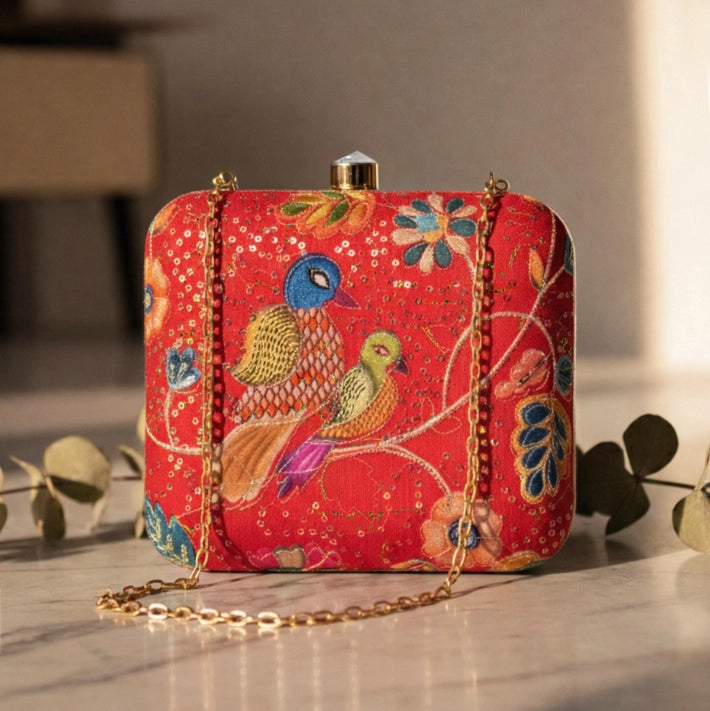 Royal Threadwork Embroidery Clutch