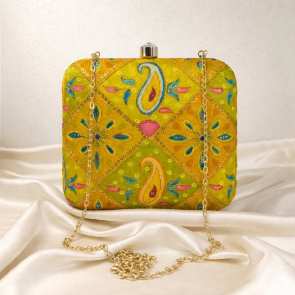 Royal Threadwork Embroidery Clutch