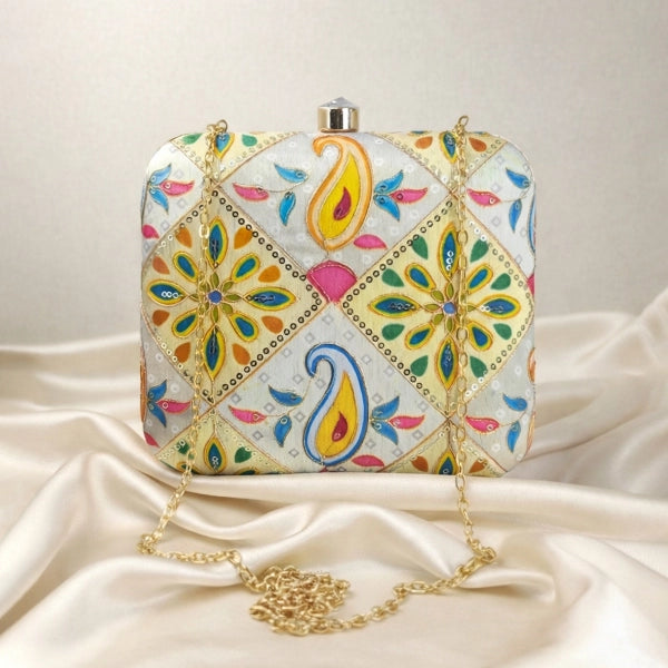 Royal Threadwork Embroidery Clutch