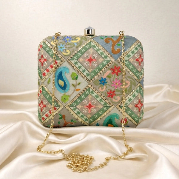 Royal Threadwork Embroidery Clutch