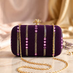 Royal Amethyst Embellished Clutch