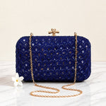 Royal Sapphire Embellished Clutch