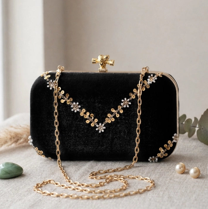 Sequin beaded Embroidery Clutch