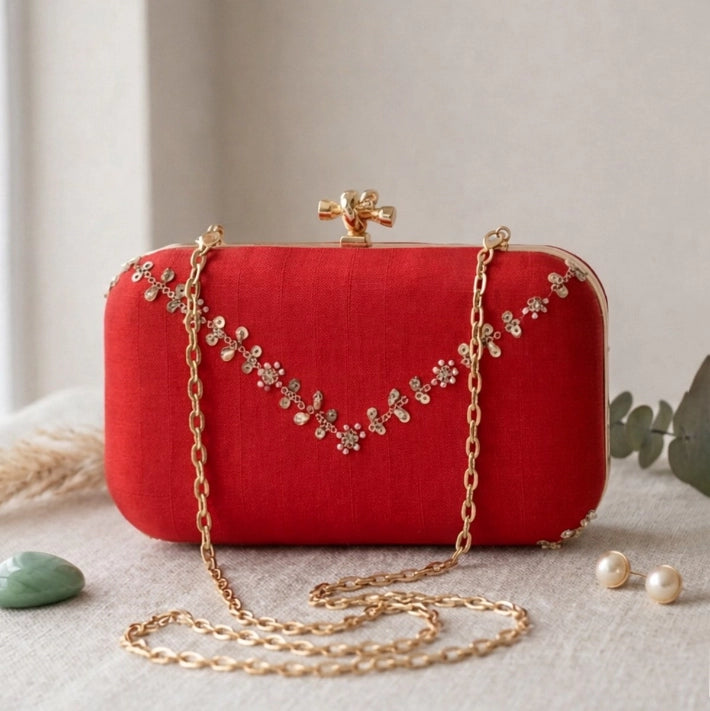 Sequin beaded Embroidery Clutch
