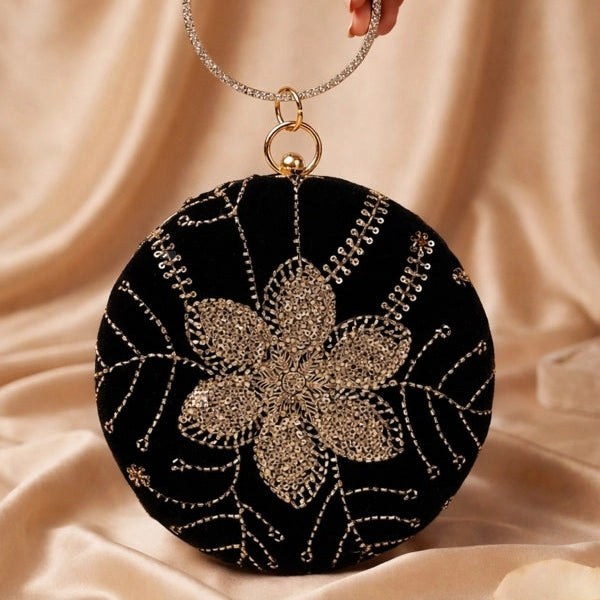 Sequins Embroidery Bangle Clutch