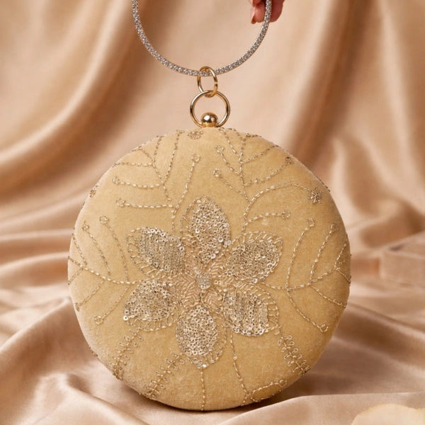 Sequins Embroidery Bangle Clutch