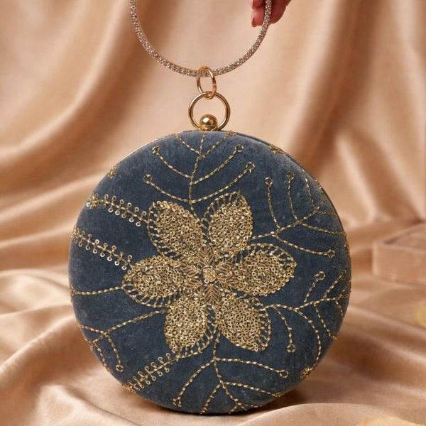 Sequins Embroidery Bangle Clutch