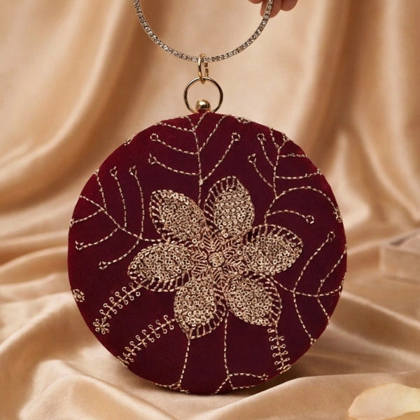 Sequins Embroidery Bangle Clutch