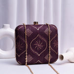 Sequins Embroidery Fabric Clutch