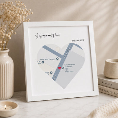 The Beginning of Us Personalized Heart Map Frame
