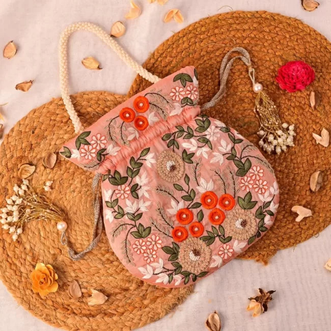 Thread Work Embroidery Potli