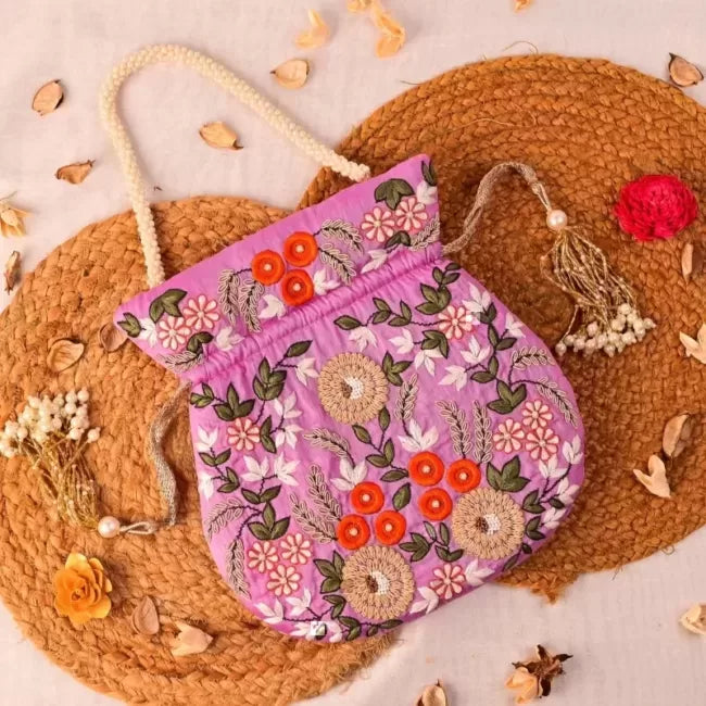 Thread Work Embroidery Potli