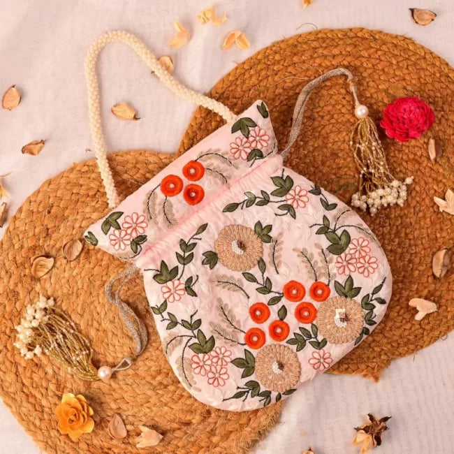 Thread Work Embroidery Potli