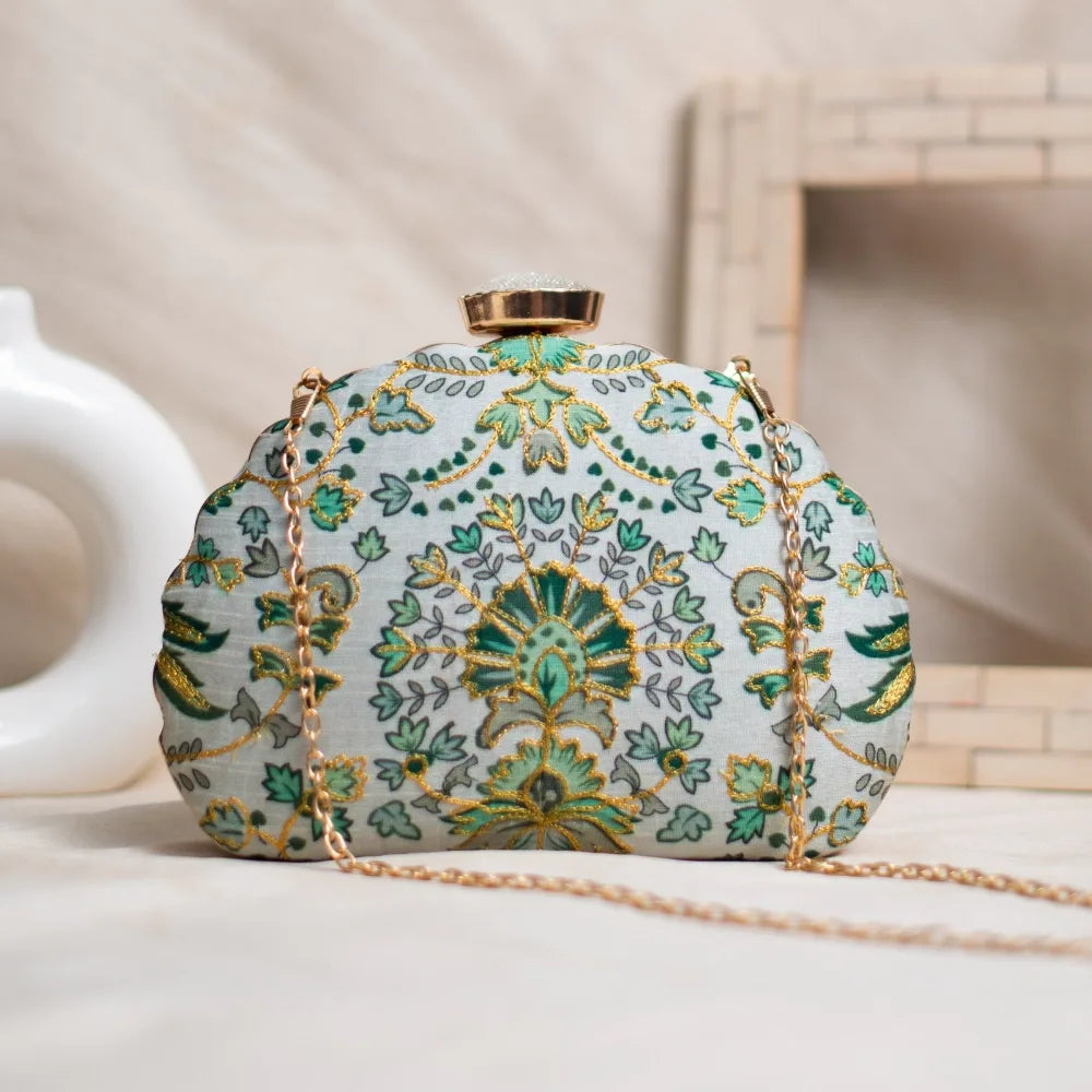 Verdant Blooms DShape Clutch