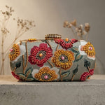Vintage Bloom Highlight Embroidered Clutch