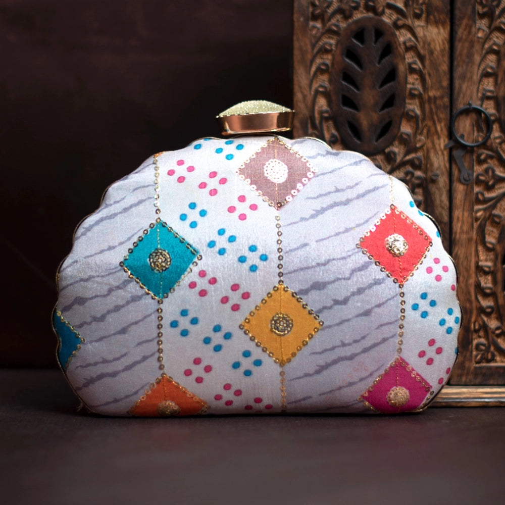 Vivid Mosaic DShape Clutch