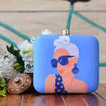 Blue Lady Printed clutch