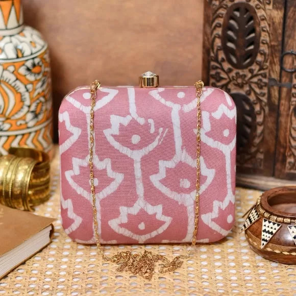 Batik Cotton Printed Box Clutch