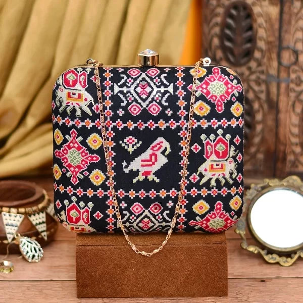 Pochampally Cotton Printed Clutch Bag