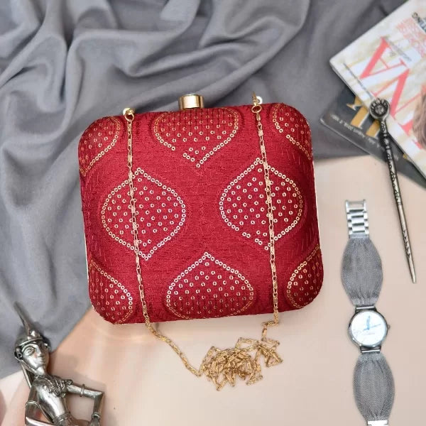 Embellished Embroidery Clutch