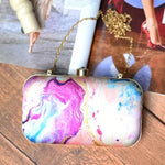 Resin Print Rectangular Clutch