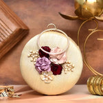 Round 3DFlower Motif Clutch