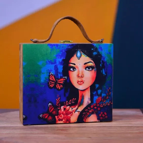 Artistic Suitcase Style Clutch