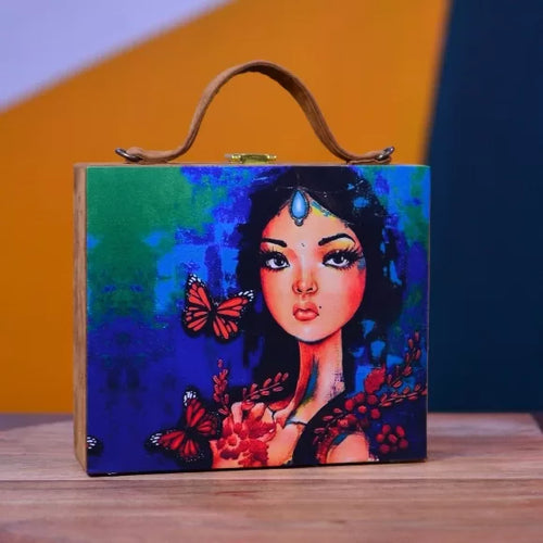 Artistic Suitcase Style Clutch