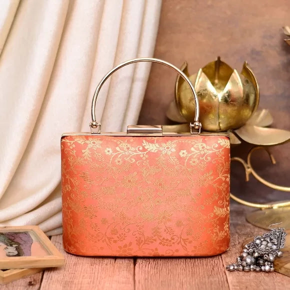 Brocade Design Ethnic Handle Clutch