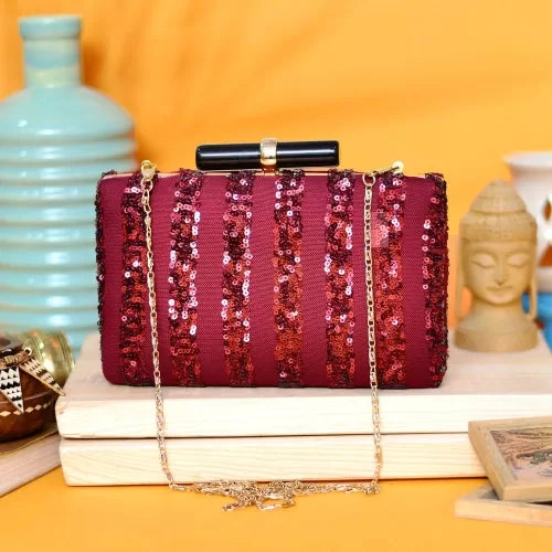 Scarlet Sequence Party Clutch