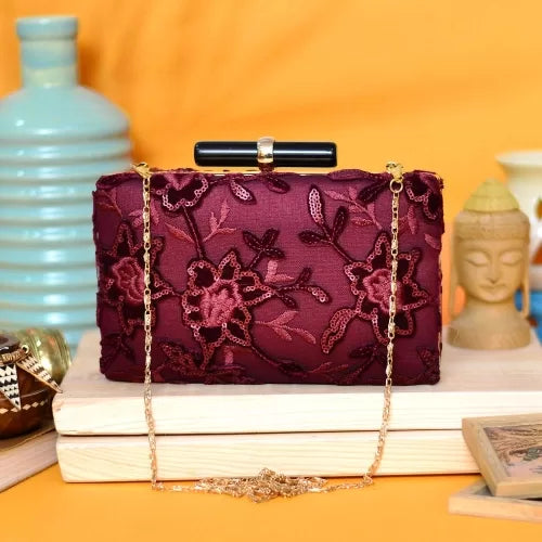 Scarlet Sequence Party Clutch