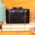 Black Sequence Party Clutch